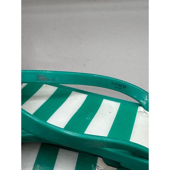 COACH Landon Green Stripe Flip Flop Sandals Shoes 8B - Picture 4 of 5
